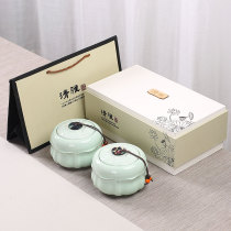 Tea gift box empty box big tea box empty high grade box small ceramic jar half a catty Black Tea Green Tea white tea