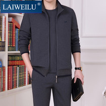 Light extravagance leisure middle-aged father suit 2021 spring and autumn oversize sportswear three-piece Mens