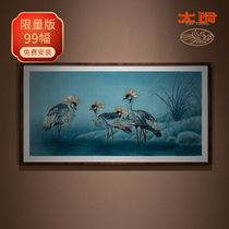 Tai copper hand-carved bronze sculpture Treasure of Africa Grey Crown Crane limited 99 decorative painting background painting