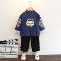 Boys Hanfu Spring and Autumn Chinese Style Baby Tang Dress Childrens Year Old Guo Dress Set New Autumn Dress