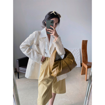  Taupe store limited edition Xiaoxiang summer jacket High-end lazy temperament three-dimensional woven linen cotton suit