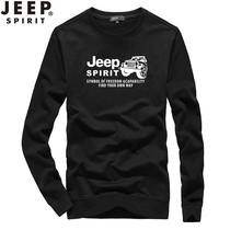 New JEEP youth round neck sweater mens sports jacket long sleeve T-shirt loose plus size top cotton