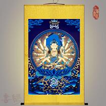 Solemn Zhunti Bodhisattva Buddha painting Zhunti Guanyin Zhunti Buddha mother Buddha Hall Temple decoration painting Silk painting Hanging painting