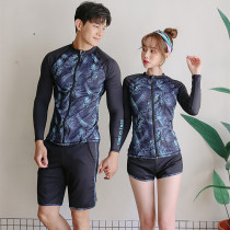2019 Printed Couple Set Long Sleeve Swimsuit Snorkeling Surf Jellyfish Clothes