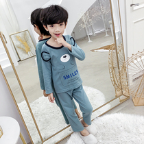 Childrens pajamas Boys cotton spring and autumn suit Long-sleeved thin autumn and winter boys big children pullover cartoon home clothes