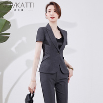 Professional suit suit suit women Summer thin sales office manager tooling jewelry hotel front desk reception work clothes tide
