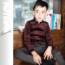 LAVENSEY new cotton polyester Leo Wenxi Boy Velvet Long Sleeve Top Double Breasted Jacket Jacket Jacket Jacket Jacket