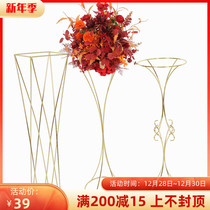 New wedding props high-grade electroplating flower stand wedding flower stand wedding master table flower road guide flower stand hotel window ornaments