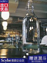 Xibi bubble wine glass bottle Sealed jar with lid Honey bottle Bubble wine bottle Empty bottle Beverage small glass high-grade household