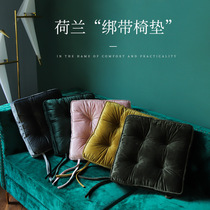 Nordic light luxury velvet cushion sofa solid color hip seat cushion dark green thickened Four Seasons tatami window