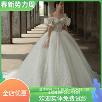 Legal Light Wedding Dress 2021 New Bridal Palace Windy Princess Luxurious Superior Temperament Slim-to-shoulder Little Subway