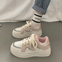 Internet celebrity thick-soled white shoes womens 2023 new spring and autumn hot style ins tide increased casual sports shoes