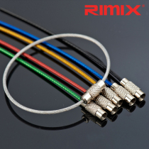 Stainless steel thickened wire coil keychain tag Wire rope keychain Multi-function key chain hanging buckle ring