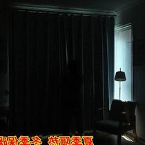 new full blackout curtains solid color cloth black thickeni