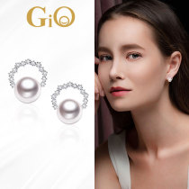 GiO jewelry Japan Akoya sea water pearl earrings stud earrings female 18K rose gold God Joker holiday gift