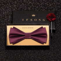 Mens bow tie groom wedding best man suit business high-end British fashion Korean red bow tide