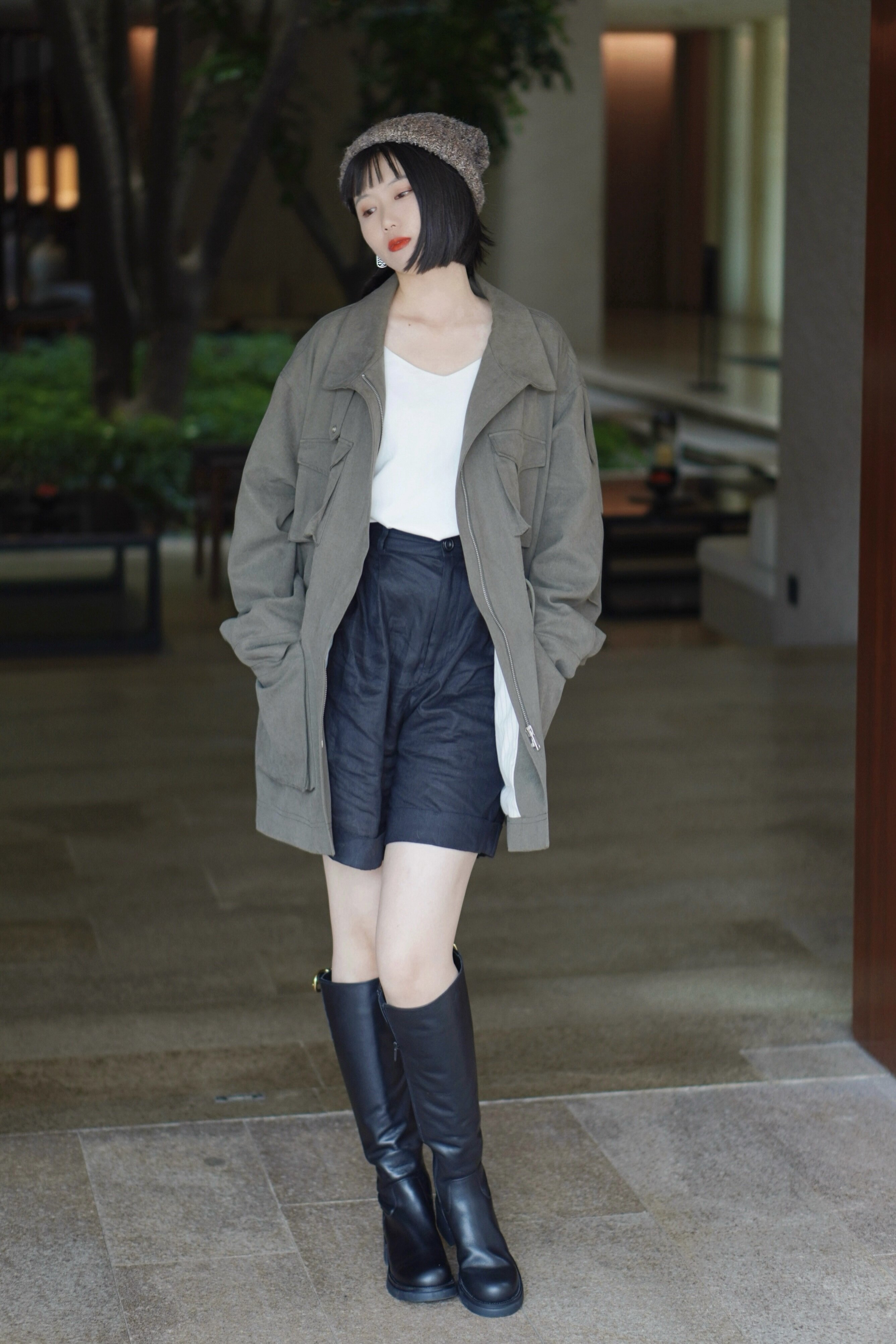 kisscat接吻猫[城市旅人]骑士靴，万茜方枪枪美洋同款真皮皮带扣复古英伦风