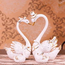 Real decoration Creative Wedding Gift for Bestie Practical pendulum Wine Cabinet Livingroom Swan Home Decoration Products Newlywed Presents