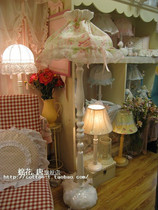 Pink rose fabric floor lamp Korean floor lamp European style pastoral country floor lamp