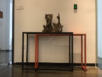 Nordic iron art combination porch table desk table modern retractable light luxury porch table corridor table rack flower rack