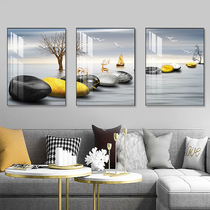 Living Room Decorative Painting Modern Simple Sofa Background Wall Light Luxury Triple Painting Puncture-Free Hanging Dining Room Wall Mural