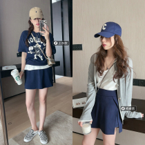 TMH STUDIO skirts pants casual suit women 2022 new t-shirt blouses small sub half body dress Two sets summer