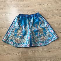 Cloud decoration totem 2021 original ethnic style womens hand-embroidered color phoenix casual embroidered wide-legged pants