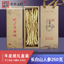 Changbai Mountain ginseng ginseng garden ginseng White ginseng non-forest mountain ginseng wine powder Kraft paper gift box 250g