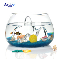 Creative snow mountain fish tank aquarium ecological goldfish tank Glass fish tank transparent landscape fish tank living room desktop small