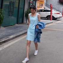 Small suspenders dress female summer 2021 New Korean version of slim vest skirt temperament design sense niche ins