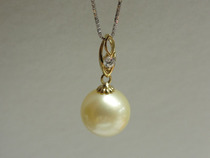 New to 18K gold inlaid 10 5-11mm Nanyang gold pearl pendant is extremely strong and flawless