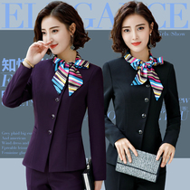 Flight attendant uniform autumn and winter beautician hotel Western restaurant mall counter front desk sales work clothes professional set women