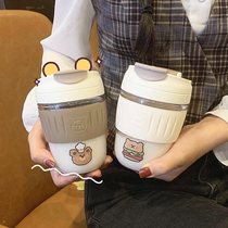 Childrens water Cup girl baby drinking cup with straw summer kettle elementary school student drinking bottle