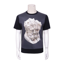 Special 960-summer black space cotton short-sleeved sweater side zipper design Made in Italy