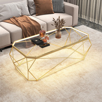 Tea table light extravagant modern small family style living room home table tempered glass rectangular minimalist Nordic Fashion High sense