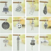 s925 Pure Silver Pendants Thai Silver Accessories Handmade Heart Love Smiley Face Flow Su Small Fish Abacus DIY Bracelet Ornament Accessories