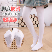 Grade Test girls dance socks white bottoming pantyhose practice special childrens dancing stockings spring and autumn thin non-slip