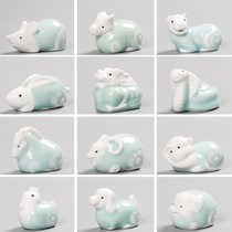 Ceramic zodiac ornaments small 12 zodiac sheep Dog Cow Tiger horse Monkey mouse Snake Rabbit dragon Chicken pig Household decoration