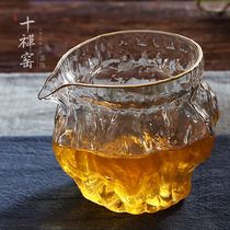  Ten Zen Kiln hammer mesh pattern fair cup glass heat-resistant large thickened tea sea Kung Fu tea with Japanese tea separator