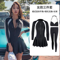 Wetsuit female jellyfish clothes Long-sleeved sunscreen hot spring swimsuit one-piece skirt sexy thin belly cover swimsuit women