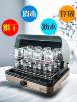 Tea cup storage box Covered dustproof living room desktop household large double layer drying cup drain rack Drying disinfection cabinet