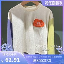 Brand childrens clothing boys long-sleeved t-shirts 2022 autumn and winter new childrens fashionable bottoming shirts girls tops trend 3