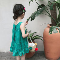 Net Red Girl Dress Dress Foreign Air Pure Cotton Kid Summer Dress 2022 New Baby Princess Dresses Summer Children Dresses