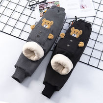 Baby cotton pants wear baby warm leggings winter small children autumn and winter thickened winter clothes girls velvet pants