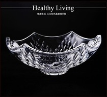 European large crystal fruit plate Dry fruit plate Fruit basin Glass fruit plate creative fruit plate Home decoration