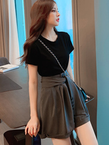 Sandro Moscoloni short-sleeved shorts suit feminine fashion 2021 new Western style age-reducing two-piece suit