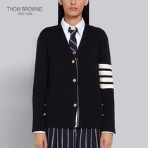 Ms. Thom Browne 2022 spring summer 4 striped cotton V neckline
