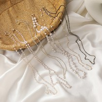 Mask lanyard Korean version of the same halter neck mask rope anti-loss retro pearl crystal beaded necklace temperament mask chain