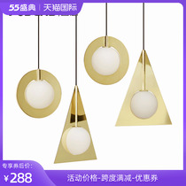 Rear modern metal glass chandelier designer lamp minimalist living-room bedroom restaurant light bar desk front desk chandelier