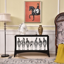 Post-modern modern fashion simple black and white color living room personality porch cabinet double door shoe cabinet decoration cabinet